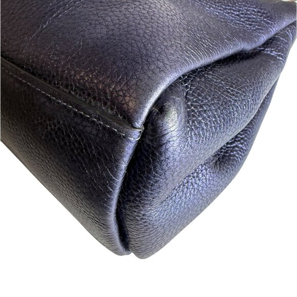 Coach Mia Pebbled Leather Shoulder Bag Metallic Blue Silver Hardware F29137 - Picture 10 of 11